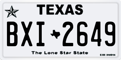 TX license plate BXI2649