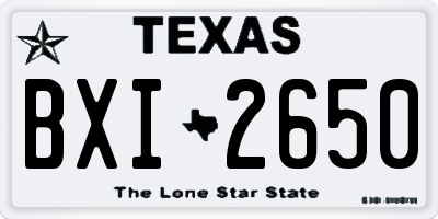 TX license plate BXI2650