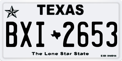 TX license plate BXI2653