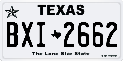 TX license plate BXI2662