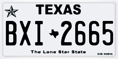 TX license plate BXI2665