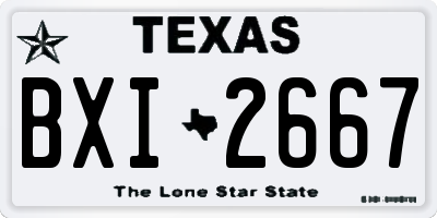 TX license plate BXI2667