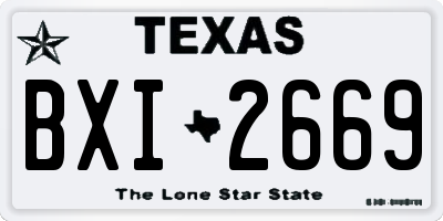 TX license plate BXI2669