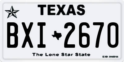 TX license plate BXI2670