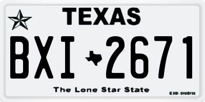 TX license plate BXI2671
