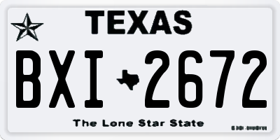 TX license plate BXI2672
