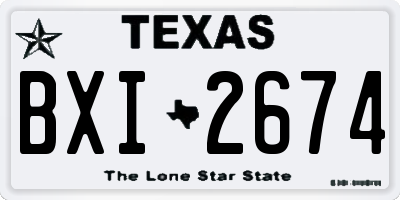 TX license plate BXI2674
