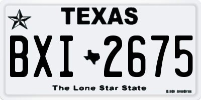 TX license plate BXI2675