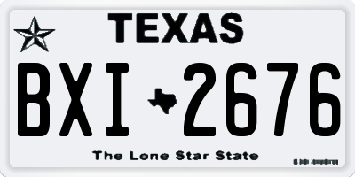 TX license plate BXI2676