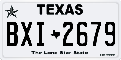 TX license plate BXI2679