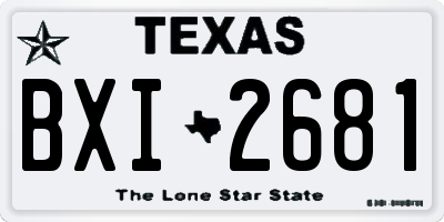 TX license plate BXI2681