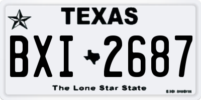 TX license plate BXI2687