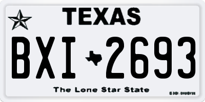 TX license plate BXI2693