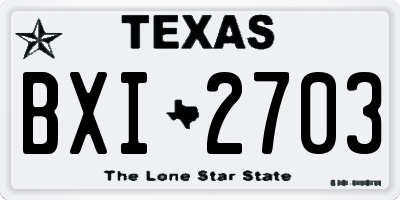 TX license plate BXI2703