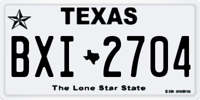 TX license plate BXI2704