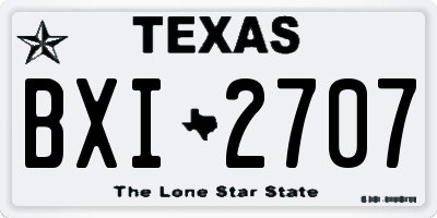 TX license plate BXI2707