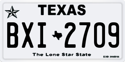 TX license plate BXI2709