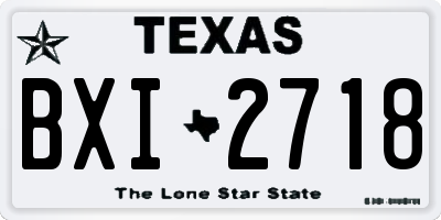 TX license plate BXI2718