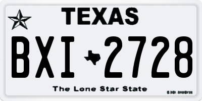 TX license plate BXI2728