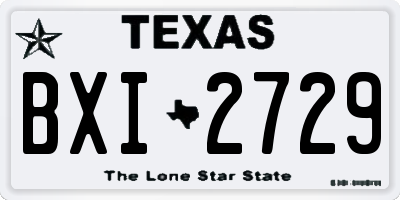 TX license plate BXI2729