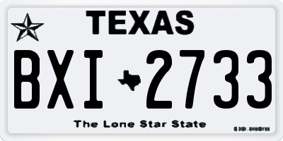 TX license plate BXI2733