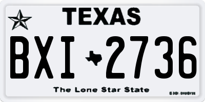 TX license plate BXI2736