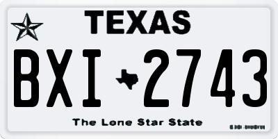 TX license plate BXI2743
