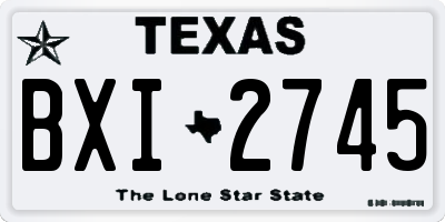 TX license plate BXI2745
