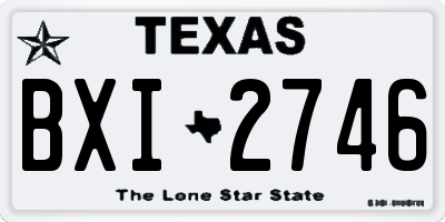 TX license plate BXI2746