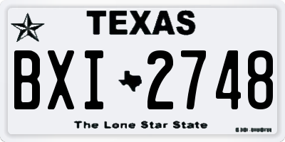 TX license plate BXI2748