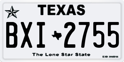 TX license plate BXI2755