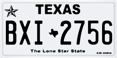 TX license plate BXI2756