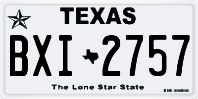 TX license plate BXI2757