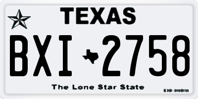 TX license plate BXI2758