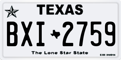 TX license plate BXI2759