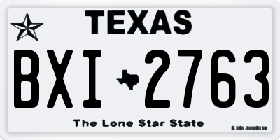 TX license plate BXI2763