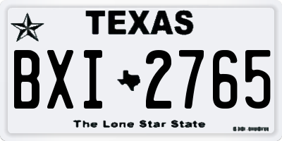 TX license plate BXI2765