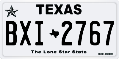 TX license plate BXI2767