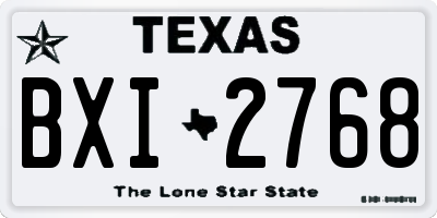 TX license plate BXI2768