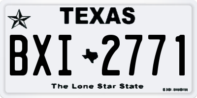 TX license plate BXI2771