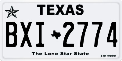 TX license plate BXI2774