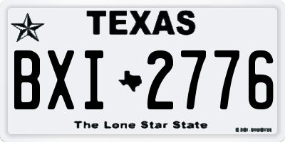 TX license plate BXI2776
