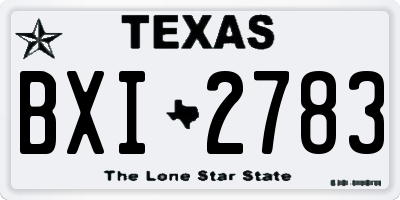 TX license plate BXI2783