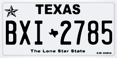 TX license plate BXI2785