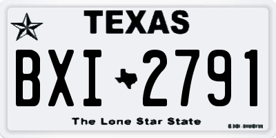 TX license plate BXI2791