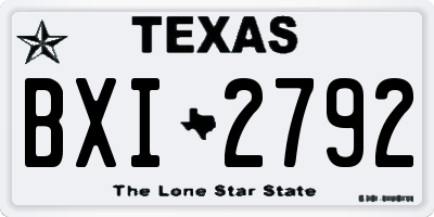 TX license plate BXI2792
