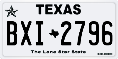 TX license plate BXI2796