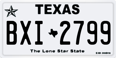 TX license plate BXI2799