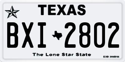 TX license plate BXI2802