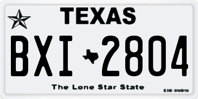 TX license plate BXI2804
